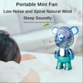 thumbnail image 5 of Ventilador portátil, mini ventilador de escritorio de oso lindo, pequeño y silencioso, ventilador alimentado por USB ajustable de 3 velocidades, diseño de forma linda galvanizada, ultra silencioso, vi JFHHH pequeña, 5 of 5