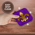 thumbnail image 7 of 3dRose, Large Gold Fleur de lis on a dark purple background , Set of 4 Coasters - Soft, 7 of 7