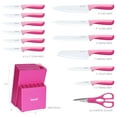 thumbnail image 2 of Juego de Cuchillos de Cocina hecef de 15 Piezas con Recubrimiento Antiadherente - Rosa, 2 of 10
