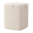 thumbnail image 2 of Beige Linen Cotton Storage Bags, Oversized Storage Container with Zippered Closure, Large Capacity Foldable Fabric Clothes Organizer Bin, for Clothes Blankets Household Organization, 2 of 6