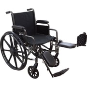 Roscoe Medical Steel K3-Lite Wheelchair, 18" Seat with Elevating Legrests, 300 lb Weight Capacity