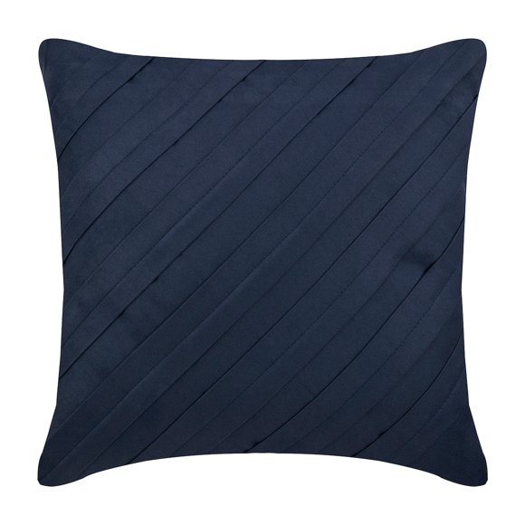 The HomeCentric Throw Pillow Cover, Navy Blue Accent Pillows, Textured Pintucks Solid Color Pillows Cover, Pack of 2, 18x18 inch (45x45 cm) Pillows Cover, Square Faux Suede Pillow Covers - Navy