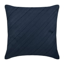 Navy Blue Accent Pillow, Contemporary Pillow Cover, 12x12 inch (30x30 cm) Pillow Cover, Faux Suede Square Pillow Cover, Textured Pintucks Pillowcase, Solid - Contemporary Navy