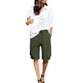thumbnail image 5 of Costeam Womens Quick Dry Bermuda Cargo Shorts Multiple Functional Pockets Adjustable Drawstring High Waist Loose Fit Lightweight Hiking Summer Casual Short Pants, 5 of 6