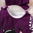 thumbnail image 5 of NOLDARES My First Halloween Baby Girl Outfit Newborn Pumpkin Romper Bell Bottom Pants Headband Outfits Set(Purple,18-24 Months), 5 of 9