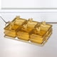 thumbnail image 2 of Plato para servir , 6 tazones con tapa, plato divisorio para postres, bandeja para frutas, plato para servir para cocina , tapas doradas Gloria Bandeja de condimentos, 2 of 9