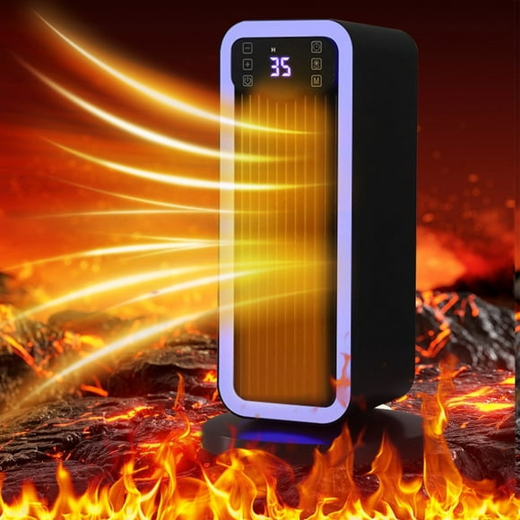 Calentadores para uso en interiores Calentador de control remoto con luz ambiental colorida Horno de calentamiento cerámico vertical Calentador con control de temperatura inteligente Calentador Soplad