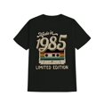 thumbnail image 1 of Men'S Casual Crew Neck T-Shirt with 1985 Vintage Tape Design - "Made in 1985" & "Limited Edition" Print, Black Cotton, Summer Gift for Him, Casual Summer Wear | Vintage Tape Design | Cotton Fabric, 1 of 5