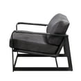 thumbnail image 3 of Benjara Accent Chair with Leatherette Seat and Metal Frame, Gray, 3 of 5