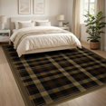 thumbnail image 3 of ODIKA 8'x10' Washable Area Rug Durable, Non-Slip Plaid Farmhouse Tartan Design With Striped Border Accents Buffalo Flowing for Living Room, Under Sectional, Family, 3 of 7