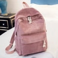 thumbnail image 2 of FYDUU Corduroy Backpack for Girls School Bags Lightweight Casual High School Backpacks Kids Bookbag Solid Color Backpack Daypack, 2 of 9