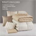 thumbnail image 5 of JERFIT Queen Comforter Set 10-Piece with Quilt, Jacquard Bedding Ensemble in Ivory for All-Season Luxury, 5 of 10