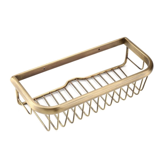 30cm Solid Copper Shower Basket Bath Soap Shampoo Storage Holder Wall Mount Bathroom Shelf, Shampoo Storage Basket Shelf Organizer Rustproof Stainless Steel Accessory Organizers