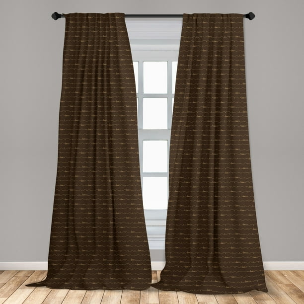 Brown Curtains 2 Panels Set Dark, Light Brown Living Room Curtains