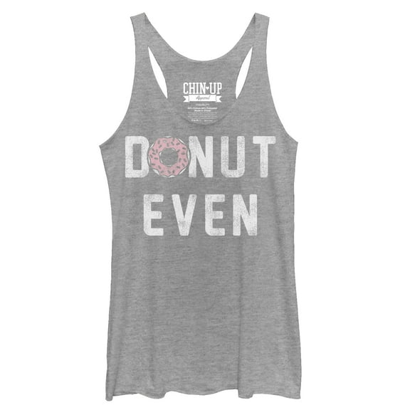 Women's CHIN UP Donut Even  Racerback Tank Top Gray Heather Small