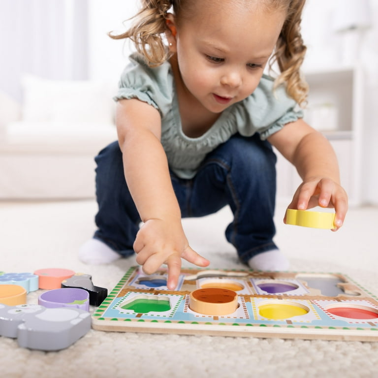 Melissa & Doug Colorful Garden Wooden Chunky Learning Puzzle - 9