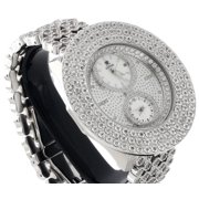 Mens New Diamond Watch Illusion Dial Fully Iced Band 3 Row 50mm 2 Ct.