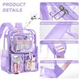 thumbnail image 2 of SANMADROLA Clear Backpack Heavy Duty Transparent Bookbag Teen Girlish Cute Bag Large Capacity See Through Backpacks Stadium Approved Daypack for Middle School College Sport/Travel, Purple Butterfly, 2 of 8