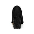 thumbnail image 2 of BLISSFUL STEP Women's Shoes Pointy Toe Slip-on Faux Suede Block Heel Pumps  Black 5.5, 2 of 8