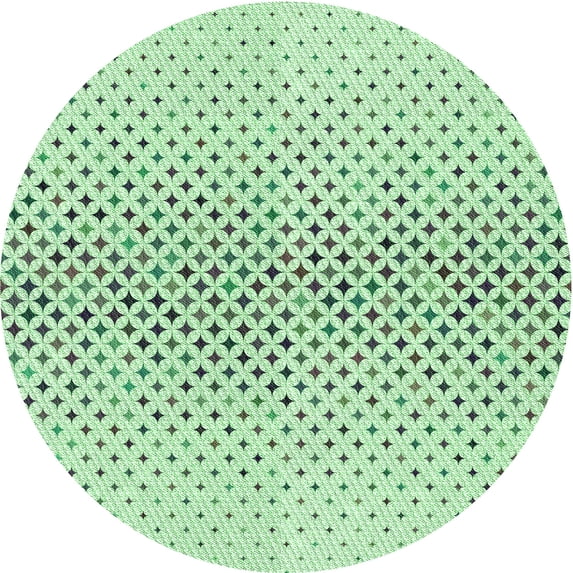 Ahgly Company Indoor Round Patterned Mint Green Area Rugs, 6' Round