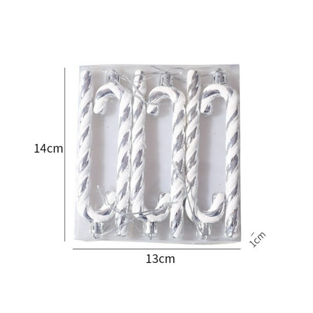 6Pcs Candy Cane Christmas Tree Hanging Decorations Lollipop Ornaments Pendants for Xmas Winter New Year Home Party Supplies
