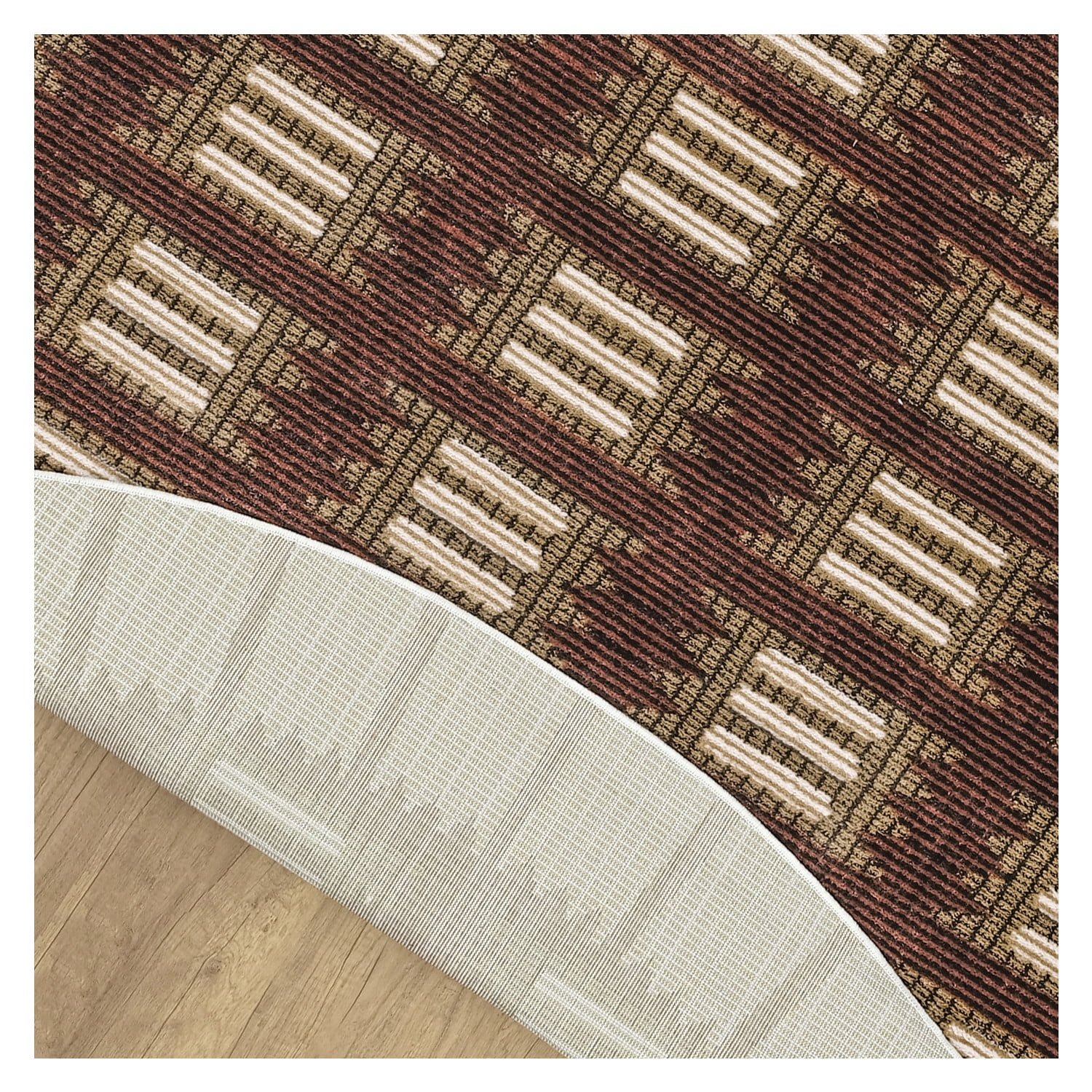 Nourison Nordic 5' x Round Rust Modern Indoor Rug
