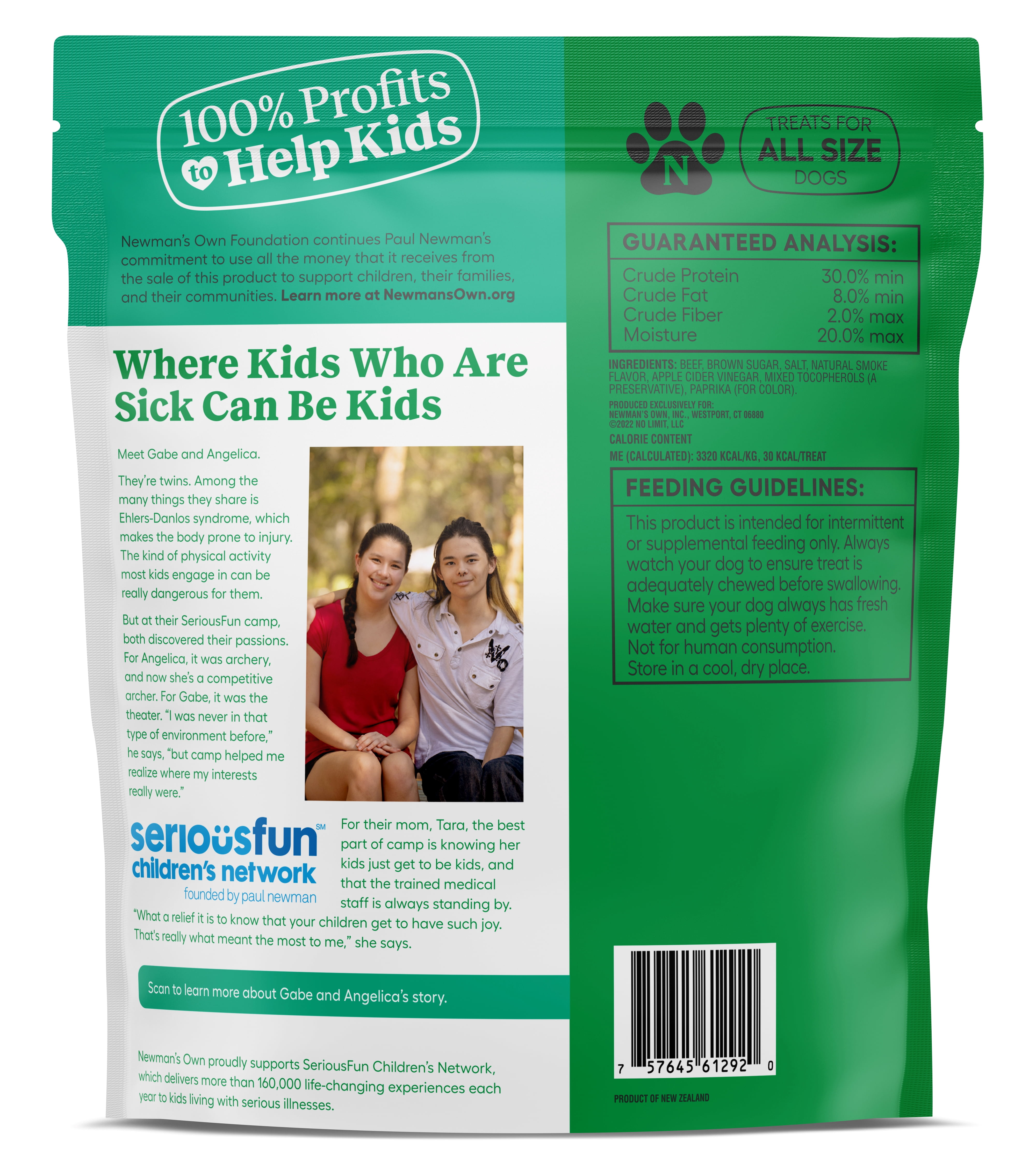 Newman's Own Original Recipe Grass Fed Beef Jerky Treats for Dogs, 14oz Re-Sealable Bag