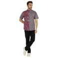 thumbnail image 2 of Inkmeso Mens Printed Designer Mandarin Collar Asian Shirt Casual Relaxed-Fit Button Down Shirts, 2 of 7