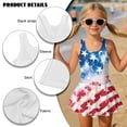 thumbnail image 5 of Tutolipy Firework Stars US Flag Girls Beach Swimsuit, Soft Sleeveless Bathing Suit for Kids, Skirt Girls One Piece Swimsuit with Skirt Size 6-7 Years, 5 of 6
