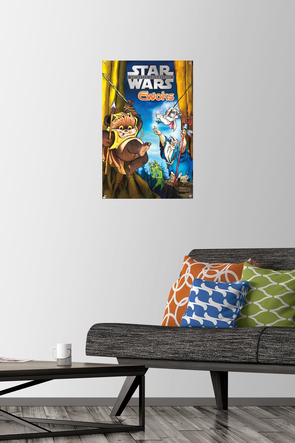 Star Wars: Ewoks - Key Art Wall Poster with Pushpins, 14.725" x 22.375"