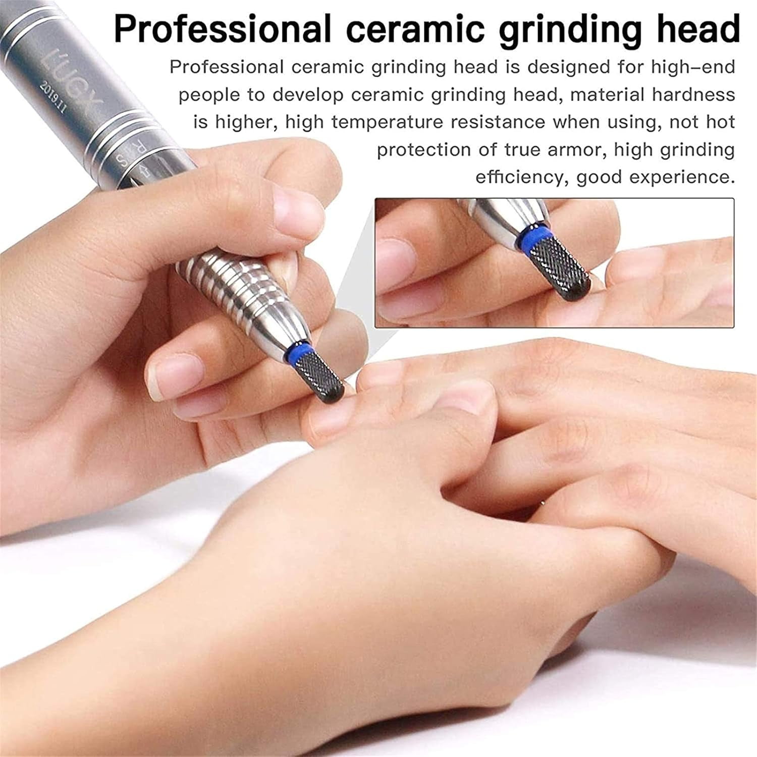 Nail Drill Electric Nail Files Portable Rechargeable File Kit 35000RPM, Professional Electric Manicure and Pedicure Set Nail Drill Machine for Acrylic Nails and Gel Nails