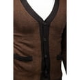 thumbnail image 5 of X RAY JEANS Mens Herringbone Cardigan Sweater, Sienna/Black, XL, 5 of 6
