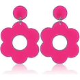 thumbnail image 1 of Acrylic Flower Earrings 60s 70s Flower Dangle Earrings Retro Flower Earrings Daisy Earrings Cute Hollow Floral Earrings Good Quality-yujia, 1 of 5