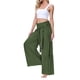 thumbnail image 2 of SAYOO Pantalones de Pierna Ancha para Mujer, Casual, Sueltos, de Color sólido, Cintura Fruncida, Vendaje, Cintura Elástica, Pantalones Femeninos SAYOO  Moda, 2 of 5