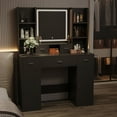 thumbnail image 2 of Mirror Dressing Table with Drawers Storage Cabinet, Dressing Table with Dressing Pad for Bedroom, Dressing Room Black, 2 of 7
