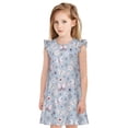 thumbnail image 1 of Balery Blue Butterfly Camisón de princesa para niñas, pijama de algodón con mangas abullonadas, suave y bonito.-XX-Large, 1 of 6