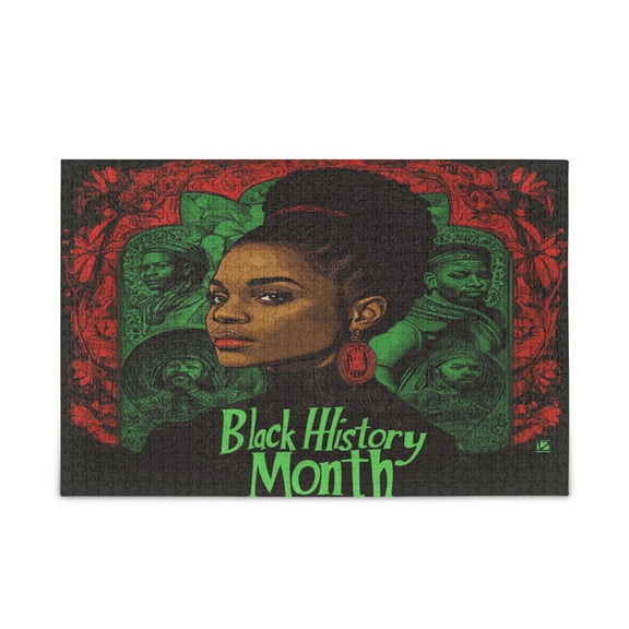 WOBOGO Black History Month Pattern Puzzle Challenge 500 Piece Jigsaw Suitable for Game Night Finished Size 20.5 x 14.9in