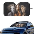 thumbnail image 2 of HUIACONG Three Horses Portrait Foldable Car Windshield Sun Shade for Trucks Vans Car Accessories Keeps Vehicle Cool Sun Visor Protector Sunshade, 2 of 7