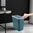 thumbnail image 2 of TERGAYEE Bathroom Trash Can with Lid Bathroom Trash Can with Lid Garbage Can with Press Lid Plastic Wastebasket with Popup Lid for Toilet Office Bedroom Living Room, 2 of 7