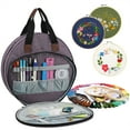 thumbnail image 4 of Guardoinrt AssortedColor Double Layer Round Project Bag For Embroidery sturdy. The soft texture Hoops Oxford Cloth Cross Stitch Bag, 4 of 6