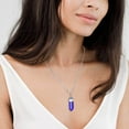 thumbnail image 5 of Bestyle Hexagonal Crystal Pendant Necklace with Created Sapphire September Birthstone Necklace Jewelry Gifts for Everyday Wear Birthday, 5 of 9