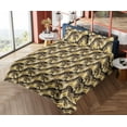 thumbnail image 4 of Ambesonne Marble Print Fitted & Flat Sheet with Sham 3 Pcs Set, Rock Print Nature Vibe, Twin XL, Chocolate Mustard Taupe, 4 of 5