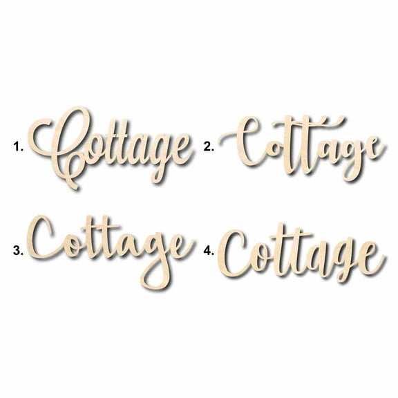 Cottage Sign Unfinished Wood Cutout Home Decor DIY Option 4- 10" Wide / 1/4"