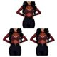 thumbnail image 3 of Sonducket Camiseta básica de mujer Sexy de manga larga transparente para mujer camiseta cuello lavable Tops para primavera negro S Type5 NO5 Sonducket CBP196771, 3 of 6