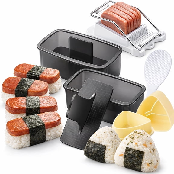 FUNGYAND Musubi Maker Press Kit with Spam Slicer Onigiri Mold for Lunch Bento, Homemade Sushi