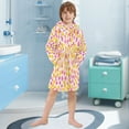 thumbnail image 5 of FORMRS Niños Bathrobe Unisex Hooded Robe Soft Plush Pajamas Sleepwear, Size 10-12T, Yellow Stars Pattern, 5 of 7
