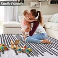 thumbnail image 5 of Garvee 5'x7' Area Rug Modern Berber Stripe Rug Stain-Resistant Non-Slip Throw Rug Soft Washable Rugs for Playroom Dorm Apartment, Black Beige, 5 of 6