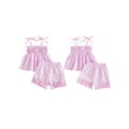 thumbnail image 2 of AceBaby Toddlers Baby Girls Outfits, 6M-4T Tie-up Flower Camisole and Shorts Summer 2Pcs Clothes Set, 2 of 8