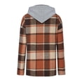 thumbnail image 3 of Gibobby chaquetass Deportivas para Mujer Chaqueta de mujer Moda Otoño Invierno Abrigos para mujer Sudadera con capucha Abrigo de lana Impresión a cuadros Blusa con capucha Tops (Anaranjado, L), 3 of 5