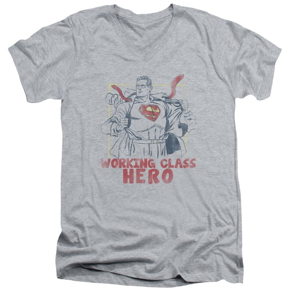 Superman - Working Class - Slim Fit V Neck Shirt - Large